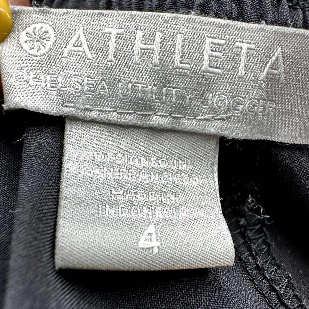 Athleta Chelsea Utility Jogger Cargo Pants Featherweight Tapered Stretch Black 4 - Picture 3 of 6